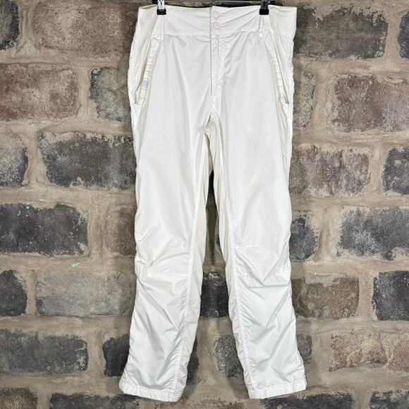 Nike Women's White Lined Pants‎ 10 Athletic Tennis FitDry Waterproof 30" Inseam - Picture 1 of 13